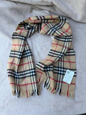 NWT Vintage Woolmark Pure New Virgin Wool Nova Plaid Scarf Made in Uruguay